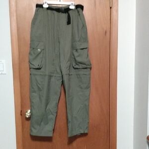 Galyan's Outdoor Women's Olive Convertible Cargo Pants/Shorts Size L